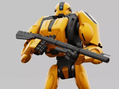 BATTLE DROID QORA RIGGED 3D model