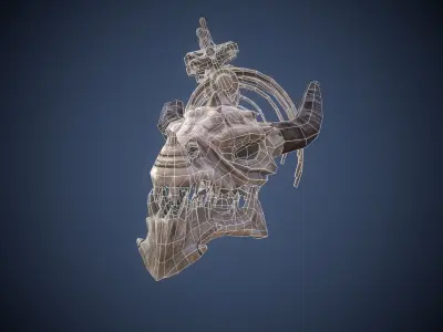 Skeleton dragon Low-poly 3D model