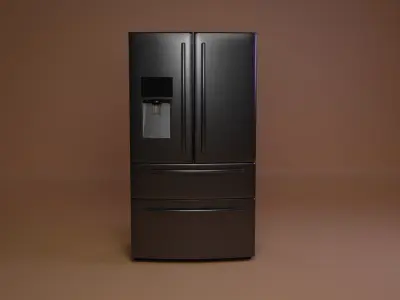 French Door Refrigerator Low-poly 3D model