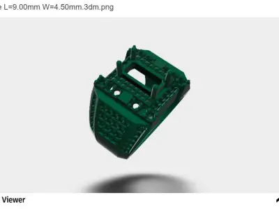 Men Ring with an Emerald Cut Center Stone 3D print model