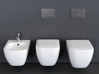 Duravit HAPPY D 2 Wall-hung WC Low-poly 3D model