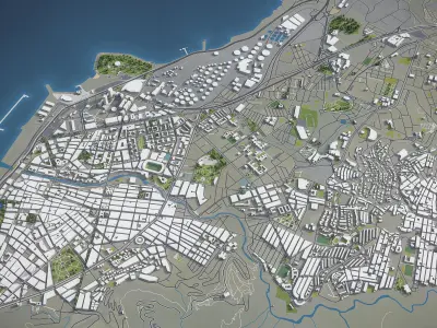 Santa Cruz de Tenerife Low-poly 3D model
