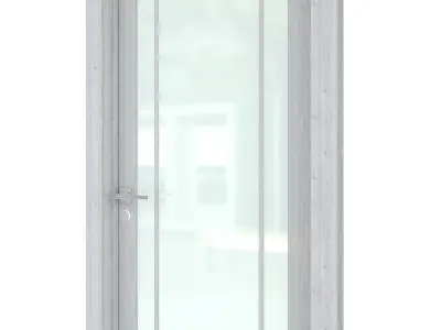 Door-034 door with glass panels 3D model