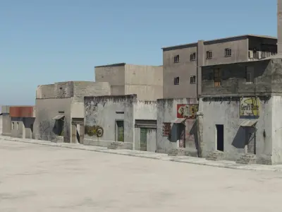 Shanty Town Buildings 2 City Block A B C Low-poly 3D model