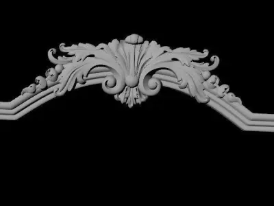Central decor ornament for furniture 3D model 1118