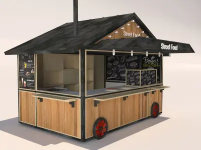 MODEL OF STREET FOOD Low-poly 3D model