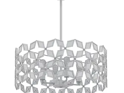 GALANTA chandelier with crystals and chrome finish 3D model