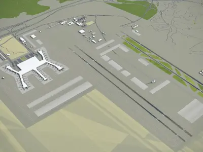 Istanbul - Airport - IST Low-poly 3D model