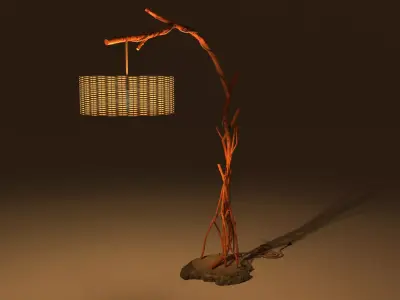 Natural Tree Floor Lamp 3D model
