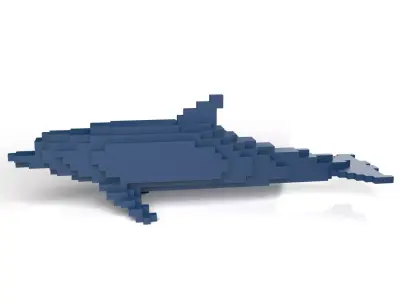 Dolphin Minecraft Voxel Low-poly 3D model