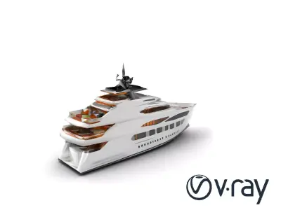 Multi-Level Penthouse Yacht Luxury Model Pack Low-poly 3D model