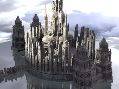 Sci-Fi Wizards City 2 Kit bash 3D model