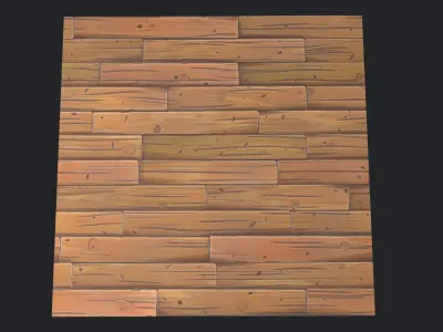 Stylized Wood floor Low-poly 3D model