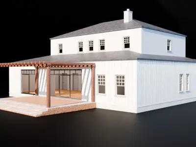 Enterable House Low-poly 3D model
