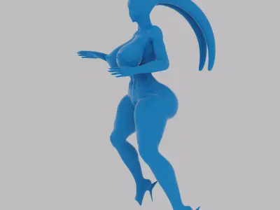 Curvy Alien Warrior Sci-Fi Pinup Statue 3D print model