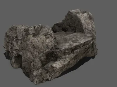 Stairs set of made out of rocks Low-poly 3D model get