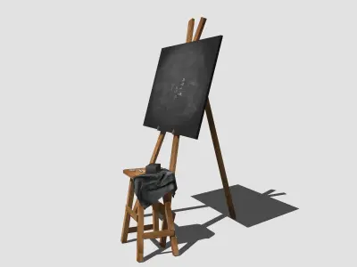 Blackboard easel with 3D model