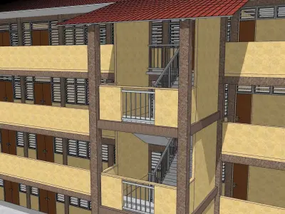 Malaysia School Building 4 Floor Educational institute  3D model