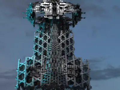 Hellgate Modern prison Tower  3D model