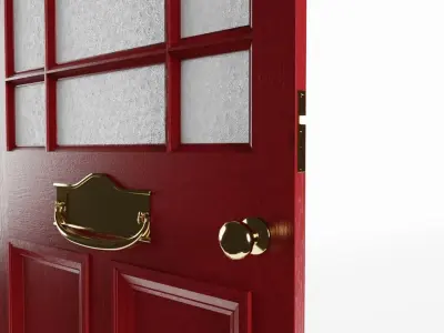 Red Victorian Front Door 3D model