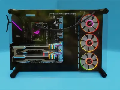 Raijintek Pean Mit Rog Zenith Extreme Alpha X RTX 2080TI SLI 3D model