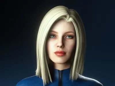 Invisible Woman Low-poly 3D model