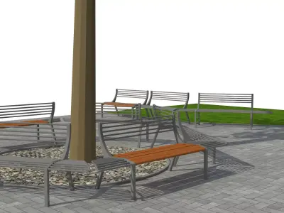 Park bench 3D model