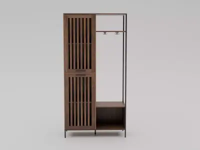 Wooden Hanger and  Self Low-poly 3D model