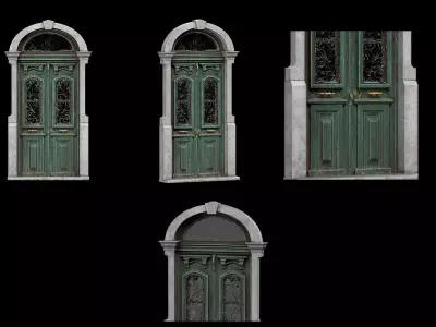 Four wooden doors of different styles 3D Model Pack