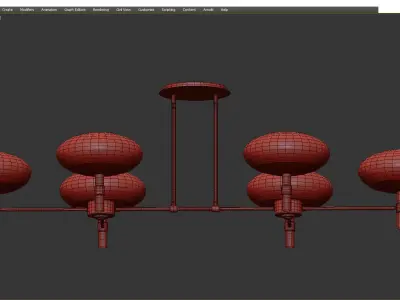 GRAND LINEAR CHANDELIER Low-poly 3D model