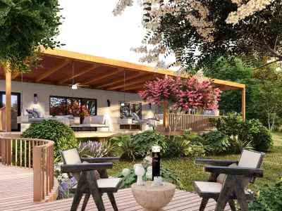  3D Exterior Scene 3D model design garden and landscape 3D model 2
