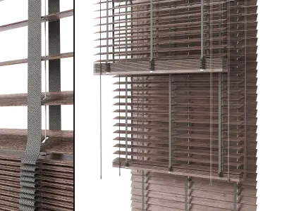 Wooden blinds Set 06 3D model