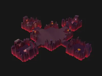 Modular Stylized Dungeon Kit Low-poly 3D Model Low-poly 3D model