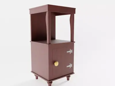 Antique Bedside Table Low-poly 3D model