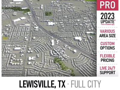 Lewisville Low-poly 3D model