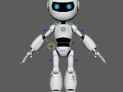 Robot Rigged 3D model Low-poly 3D model