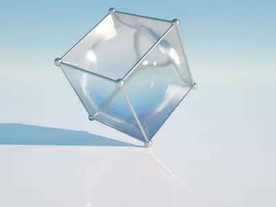Cube - 1 glass Free 3D model