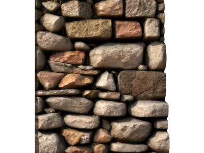 Ancient Battered Stone Wall Mesh 3D print model purchase