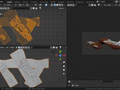 Snowy Wood Planks Free low-poly 3D model
