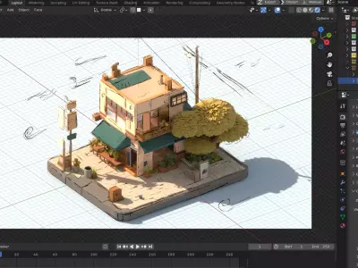 House Low-poly 3D model