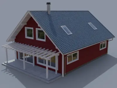 Game-ready Scandinavian House 3D model