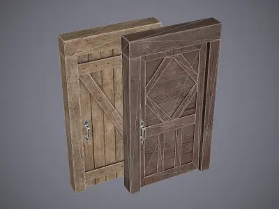 Medieval Doors Low-poly 3D model