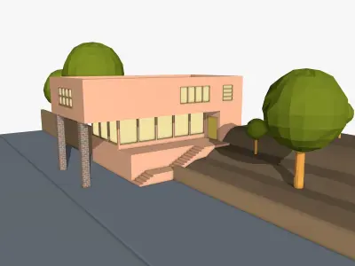 Cartoon Office Scene  3D model