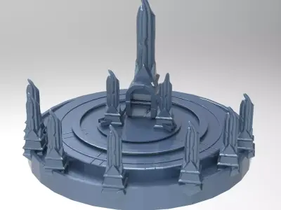 Mount Olympus flouting arena Low-poly 3D model