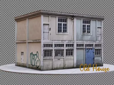 Low poly Pbr Old House Low-poly 3D model