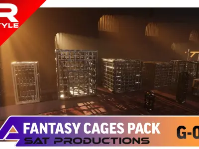 Game Ready  Fantasy Cages Pack Low-poly 3D model