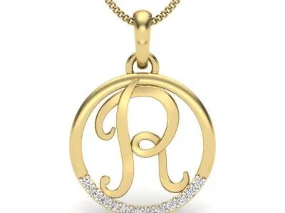 Pendant R alphabet  3D print model