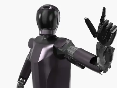  Automation Biped Robot Purple Rigged for Cinema 4D 