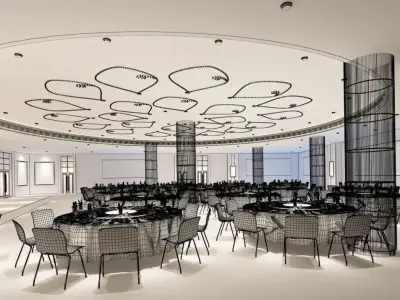 Business Restaurant - Coffee - Banquet  197 3D model