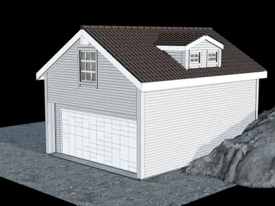 Double garage  3D model